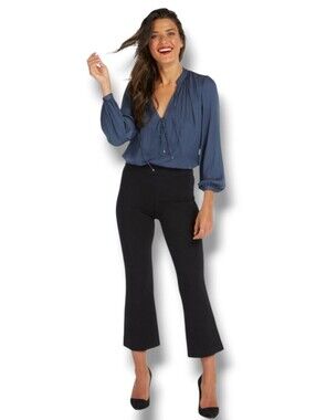 SPANX The Perfect Black Ponte Cropped Flare Pull-On Pants